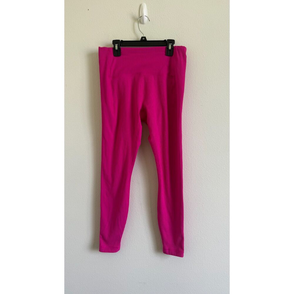 Spyder Active Women’s Medium Hot Pink Ribbed Leggings High Rise Zip Pocket